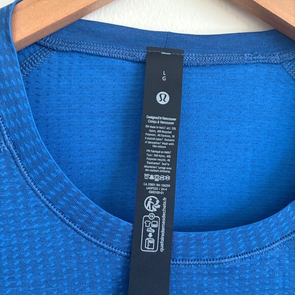 Lululemon Athletic Metal Vent Tech Short Sleeve Pipe Dream Blue NWT Men’s Sz L - Picture 7 of 7